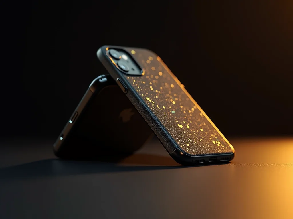 Smartphone in cover Life Rocks visto a tre quarti, pannello composito integrato (placeholder)